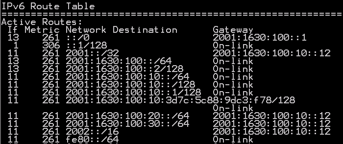 IPv6-Router-route-table IPv6 Router - Route Table