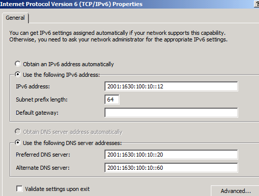 UAG-IPv6-Internal-Interface Internal IPv6 Address on UAG